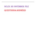 NCLEX RN NOVEMBER ACTUAL TESTED QUESTIONS&ANSWERS