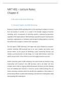 MKT 401 Marketing Strategy Chapter 4: A Comprehensive Lecture Notes