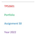 TPS2601 ASSIGNMENT 50 Portfolio 2022. I got 91%