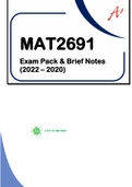 MAT2691 - PAST EXAM PACK SOLUTIONS & BRIEF NOTES