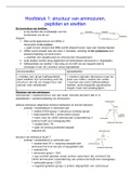 Hoofdstuk 1 biochemie: structuur van aminozuren, peptiden en eiwitten (2021-2022)