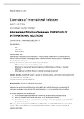 Essentials of International Relations Summary (9th ed) CHAPTER 6 TO 11, ISBN: 9780393977226 introduction to international relations (73210027FY)