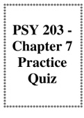 PSY 203 - Chapter 7 Practice Quiz