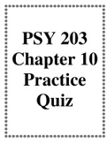 PSY 203 Chapter 10 Practice Quiz