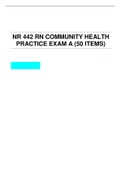 NR 442 RN COMMUNITY HEALTH PRACTICE EXAM A (50 ITEMS)