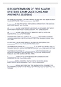 S-95 SUPERVISION OF FIRE ALARM SYSTEMS EXAM QUESTIONS AND ANSWERS 2022/2023