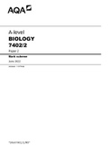 AQA A-level BIOLOGY 7402/2 Paper 2 Mark scheme June 2022 Version: 1.0 Final.