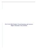 STAT 101 SSD4 Module 2 Exam Questions and Answers- Higher Education Army Institute