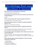 microbiology final exam Questions & Answers