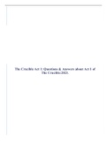The Crucible Act 1: Questions & Answers about Act 1 of The Crucible:2023.