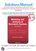 Solutions Manual For Modeling and Analysis of Stochastic Systems 3rd Edition By Vidyadhar G. Kulkarni 9781498756617
