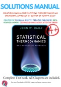 Solutions Manual For Statistical Thermodynamics An Engineering Approach 1st Edition by John W. Daily 9781108415316 Chapter 1-14 Complete Guide.