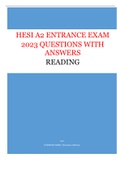 HESI A2 ENTRANCE EXAM 2023 QUESTIONS WITH  ANSWERS READING