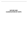 Nature and classification of costs