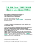 NR 508 Final / MIDTERM Review Questions 2022/23 