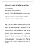 MNM2601 - Consumer & Business Behavior Summary notes