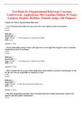 Test Bank for Organizational Behaviour Concepts, Controversie, Applications, 9th Canadian Edition, 9e Nancy Langton, Stephen  Robbins, Timothy Judge