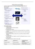 Lecture notes Clinical Neuropsychology