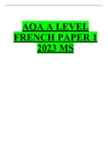 AQA A LEVEL FRENCH PAPER 1 2023 MS