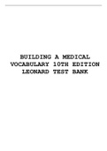 BUILDING A MEDICAL VOCABULARY 10TH EDITION LEONARD TEST BANK