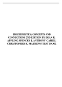 BIOCHEMISTRY: CONCEPTS AND CONNECTIONS 2ND EDITION BY DEAN R. APPLING SPENCER J. ANTHONY-CAHILL CHRISTOPHER K. MATHEWS TEST BANK