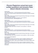 Pizzuto Plagiarism actual test exam written questions and answers Palm Beach Atlantic University