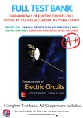 Solutions Manual for Fundamentals of Electric Circuits 6th Edition by Charles Alexander, Matthew Sadiku Chapter 1-18 Complete Guide