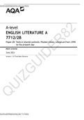 A-level ENGLISH LITERATURE A 7712/2B Paper 2B Texts in shared contexts: Modern times: Literature from 1945 to the present day[DOWNLOAD TO PASS]