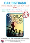 Test Bank for Nutrition for Sport, Exercise, and Health by Marie Spano Chapter 1-14 Complete Guide
