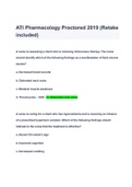 ATI Pharmacology Proctored 2019 (Retake included)  (2022/ 2023 updated) A+ GRADED 100% VERIFIED