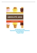 Exam (elaborations) programming in java  Absolute Java, chapters 1-20 covered with 100% CORRECT LY ANSWERED 2023/2024
