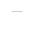 Week 1 summary corporate entrepreneurship 