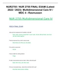 NUR2755 / NUR 2755 FINAL EXAM (Latest 2022 / 2023): Multidimensional Care IV / MDC 4 - Rasmussen(MDC QUESTIONS WITH ACCURATE ANSWERS) ALL CHAPTERS