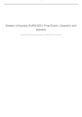 NURS 6501 Final Exam 66 Question and Answers Walden University!Rated A+ Answers