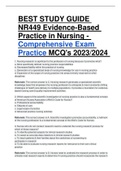BEST STUDY GUIDE NR449 Evidence-Based Practice in Nursing - Comprehensive Exam Practice MCQ's 2023/2024 