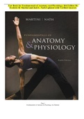 Test Bank for Fundamentals of Anatomy and Physiology, 8th Edition By Frederic H. Martini and Judi L. Nath Updated with Verified Answers