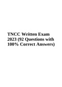 TNCC Written Exam 2023 (92 Questions with 100% Correct Answers)