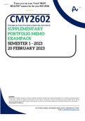 CMY2602 SUPPLEMENTARY PORTFOLIO MEMO - SEMESTER 1 - 2023 