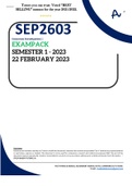 SEP2603 EXAMPACK - 2023 - UNISA 