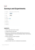 Summary: Surveys and Experiment