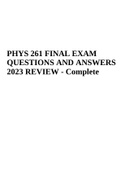 PHYS 261 MIDTERM EXAM QUESTIONS AND ANSWERS 2023 | PHYS 261 Human Physiology | WCU - PHYS 261 FINAL EXAM LATEST ANSWERS 2023 | PHYS 261 Mid Term Exam 2023 Complete | Human Physiology and PHYS 261 FINAL EXAM QUESTIONS AND ANSWERS 2023 REVIEW - Complete Sol