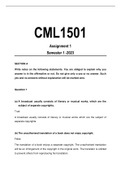 CML1501 Assignment 1 Semester 1 2023