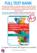 Test Bank For Mosby's Canadian Manual of Diagnostic and Laboratory Tests 2nd Edition by Timothy Pagana, Sandra Pike-MacDonald, Kathleen Pagana 9780323567466 Chapter 1-13 Complete Guide .