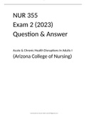 NUR 355 Exam 2 (2023) Question & Answer