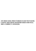 ATI MED SURG PROCTORED EXAM RETAKE 2022/2023 & ATI MED-SURG PROCTORED EXAM TEST BANK LATEST 2023 (NEW) WITH REVISED AND FULL 100% CORRECT ANSWERS.