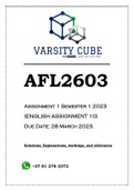 AFL2603 Assignment 1 Semester 1 2023 