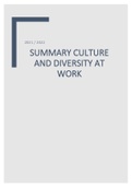 College aantekeningen Culture and Diversity at Work (6463PS031Y) 