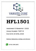 HFL1501 Assignment 3 (QUIZ) Semester 1 2023