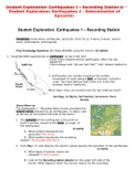 Student Exploration: Earthquakes 1 – Recording Station & Student Exploration: Earthquakes 2 – Determination of Epicenter