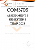 Exam (elaborations) COM3706 - Communication Research (COM3706) 